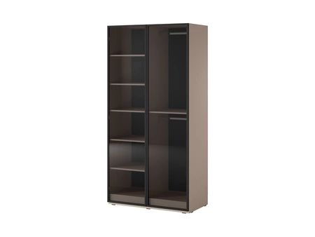 Kleiderschrank Sandbox 101 cm beige eleganter und funktioneller Schrank mit Glasfronten ein Möbelstück aus der modularen Schrankkollektion antisol glass