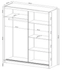 Loretta Schiebeschrank 180 cm weiß moderne Garderobe ideal für ein Schlafzimmer Kleiderschrank oder Flur