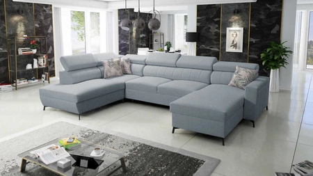 Ecksofa mit Schlaffunktion Savona VI arctic blue rechts elegantes und bequemes Ecksofa für das Wohnzimmer mit zwei Bettkästen 