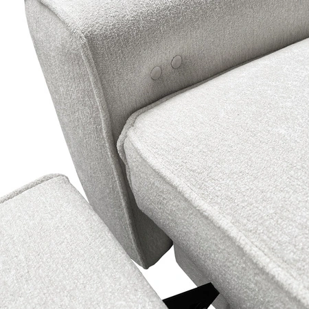 Ecksofa mit Schlaffunktion Viano II Lux creme linkshändiges Designer-Ecksofa für das Wohnzimmer mit komfortablem ausziehbarem Fußteil