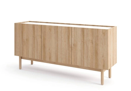 Möbelset Boho Eiche Riviera / Marmorbianco Elegantes Design Wohnzimmerwand im modernen Stil dekorative Marmorböden