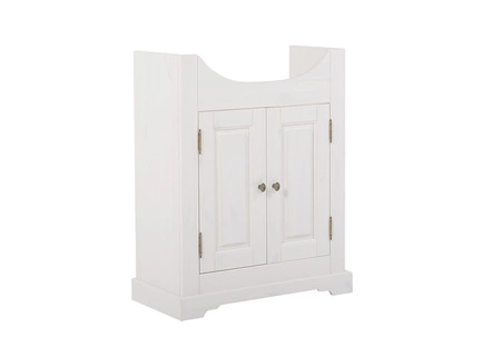 Waschbeckenschrank Romantic 65 cm weiß äußerst eleganter Schrank im klassischen Stil aus Holz Metallgriffe