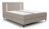 Boxspringbett Norco 140x200 dunkelbeige stilvolles Bett mit Staukasten Beleuchtung im Kopfteil fügt eine einzigartige Note