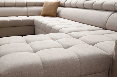 Ecksofa mit Schlaffunktion Bolmso VIII Senfgelb links elegantes und bequemes Ecksofa mit Schublade ideal für geräumige Innenräume
