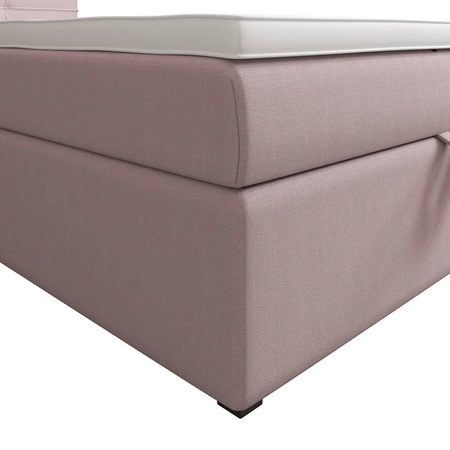 Boxspringbett Fresno 120x200 puderrosa im modernen skandinavischen Stil mit gepolstertem Kopfteil Bett mit Staukasten