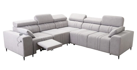 Ecksofa mit Schlaffunktion Castel III Lux graphit links äußerst bequemes Ecksofa für das Wohnzimmer mit ausziehbarer Fußstütze