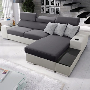 Ecksofa mit Schlaffunktion Provo graphit / weiß rechtes Ecksofa mit Bettkasten und Funktionserweiterung