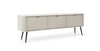 TV Schrank Zoya 168 cm beige modernes Design massive Metallbeine geriffelte Front charakteristische ovale Form