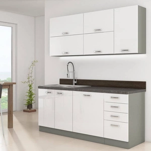 Bianka Küchenmöbel Set 180 cm glänzende Fronten einzigartiger Stil der Schränke wird das Innere einer jeden Küche passen