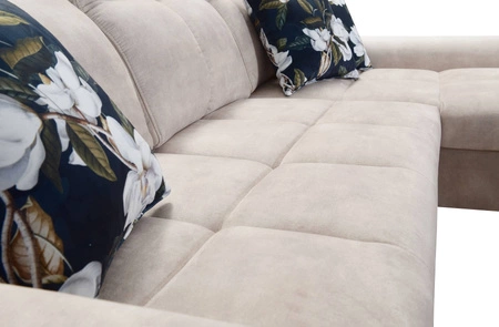 Ecksofa mit Schlaffunktion Buffalo dunkelbeige rechte Seite funktionelles und stilvolles Ecksofa mit Bettzeugcontainer