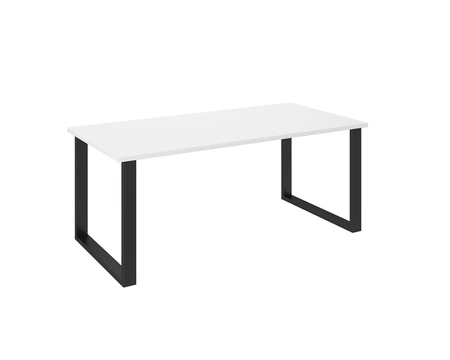 Taunton Tisch 185x90 cm weiß/schwarz schlichte Form des Möbels, angereichert mit stilvollen schwarzen Beinen im Loft-Stil, auslaufsichere Platte