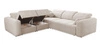 Ecksofa mit Schlaffunktion Cetara III beige links Ergonomisches Ecksofa mit verschiebbarer Rückenlehne und verstellbaren Kopfstützen