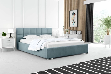 Polsterbett Costa 140x200 hellblau stilvolles Bett mit Bettzeugablage komfortables Kopfteil besticht durch sein elegantes Design