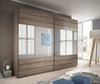 Schiebeschrank Galaxy 270 cm san remo dark geräumiger schrank mit spiegel in moderner form, ausgestattet mit aluminiumtüren