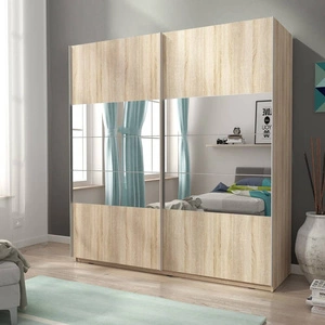 Schiebeschrank Zoja 150 cm Eiche sonoma moderne Garderobe ideal für ein Schlafzimmer Kleiderschrank oder Flur