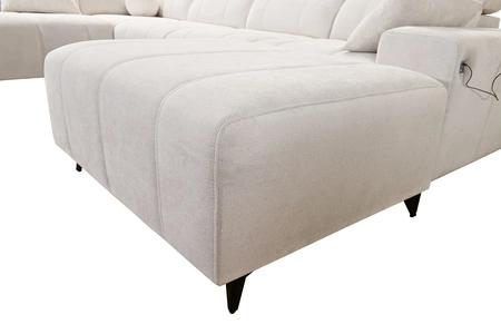 Ecksofa mit Schlaffunktion Penejos VI blau rechtsseitig stilvolles Ecksofa mit zwei Bettkästen strapazierfähiger Stoff