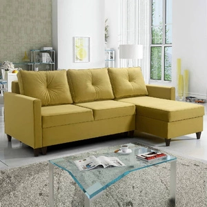 Ecksofa mit Schlaffunktion Terni oliv rechts Praktisches und funktionelles Ecksofa mit geräumigen Behältern für Bettzeug