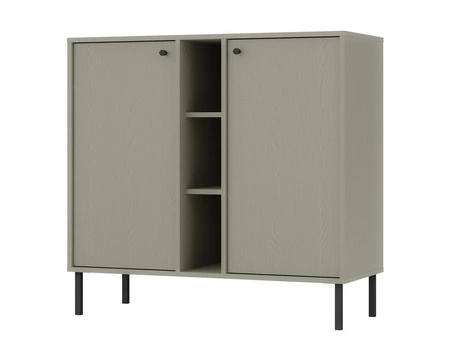 Möbel Kioto II Eukalyptus stilvolles Design Wohnzimmer Möbel elegante Möbel von Metall schwarz Beine subtilen Griffen unterstützt