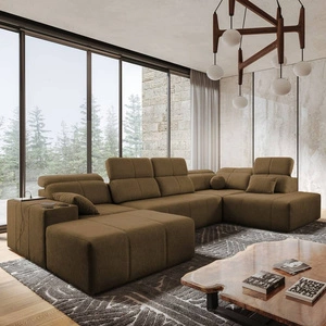 Ecksofa mit Schlaffunktion Tesalia VI braun links modernes und bequemes Ecksofa mit Schiebefunktion der Rückenlehne