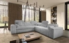 Ecksofa mit Schlaffunktion Viano III hellgraues rechtes Ecksofa mit Bettcontainern perfekt für moderne Interieurs