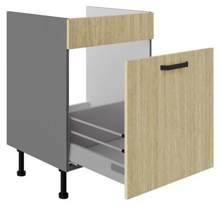 Küchenspülenschrank mit Schublade Chevron 60 ZL 1S BB Fronten mit dekorativem Fischgrätdekor Feuchtigkeitsresistenter Schrank