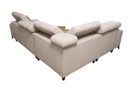 Ecksofa mit Schlaffunktion Bolmso II braun links Ecksofa mit Bettzeugcontainer Vollauszug in der Seite des Möbels