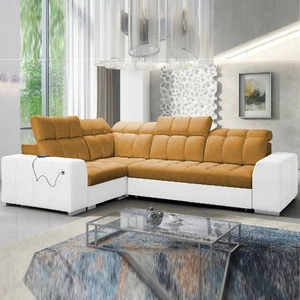 Ecksofa mit Schlaffunktion Luigi II honig/weiß links Komfort für die tägliche Entspannung Ecksofa mit Bettkasten