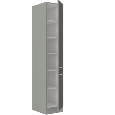 Küchenhochschrank Grau 40 DK-210 2F Küchenschrank resistent gegen äußere Einflüsse wie Dampf hohe Temperaturen und Verschüttungen