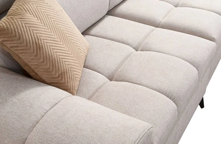 Ecksofa mit Schlaffunktion Bolmso XI grün rechte Seite stilvolles Design Ecksofa mit Schublade und Bettzeugcontainer