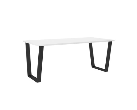 Woburn Tisch 185x67 cm weiß/schwarz schlichte Form des Möbels angereichert mit stilvollen schwarzen Beinen im Loft-Stil auslaufsichere Platte