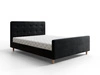 Polsterbett Isara 160x200 schwarz mit Stauraum im modernen skandinavischen Stil mit markantem Kopf- und Fußteil