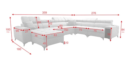 Ecksofa mit Schlaffunktion Bolmso VIII mintgrün links elegantes und bequemes Ecksofa mit Schublade ideal für geräumige Innenräume