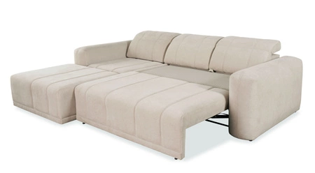 Ecksofa mit Schlaffunktion Cetara creme linke Seite stilvolles Design komfortable Schiebelehne verstellbare Kopfstützen