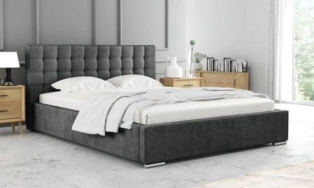 Polsterbett Umiky 180x200 dunkelgrau stilvolles Bett mit Bettzeugablage bequemes Kopfteil besticht durch sein elegantes Design