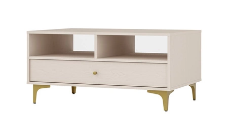 Wohnzimmermöbel-Set Kioto III beige stilvolles Design elegante Möbel auf einem goldenen Metallrahmen unterstützt subtile Griffe