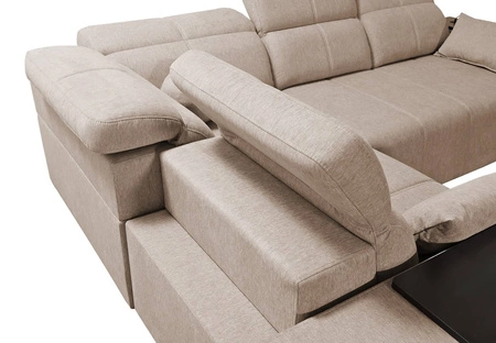 Ecksofa mit Schlaffunktion Tesalia II Lux braun links komfortables Ecksofa mit verschiebbarer Rückenlehne und ausziehbarem Fußteil