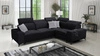 Ecksofa mit Schlaffunktion Kelly Sleek II schwarz rechtsseitiges elegantes Ecksofa für das Wohnzimmer aus strapazierfähigem Webstoff
