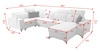 Ecksofa mit Schlaffunktion Kelly Sleek IV grau rechts mit Bettkästen aus Webstoff