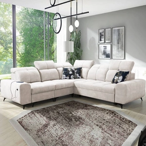 Ecksofa mit Schlaffunktion Buffalo III cremefarben links komfortables Ecksofa mit ästhetischer Verarbeitung mit Bettzeugcontainern
