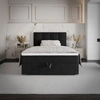Boxspringbett Flint 120x200 schwarz im modernen skandinavischen Stil mit gepolstertem Kopfteil Bett mit Staukasten