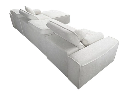 Ecksofa mit Schlaffunktion Viano XII Lux grün rechtsseitiges Designer-Ecksofa für das Wohnzimmer mit komfortablem ausziehbarem Fußteil