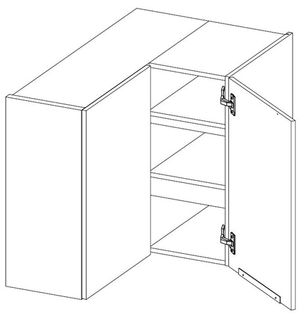 Valico 60x60 GN-72 1F Eck-Küchenoberschrank dampf-, hitze- und auslaufsicherer Schrank