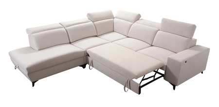 Ecksofa mit Schlaffunktion Kelly Sleek IX arctic blau linkes bequemen Armlehnen und verstellbaren Kopfstützen