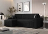 Ecksofa mit Schlaffunktion Brandon Bis schwarzer linker dreidimensionaler Stoff mit ausdrucksstarkem Streifen-Bettkasten
