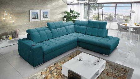 Ecksofa mit Schlaffunktion Luigi VII türkis rechts Komfort-Ecksofa in einer modernen Form