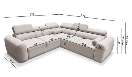 Ecksofa mit Schlaffunktion Cantare III dunkelbeige links bequemes und stilvolles Ecksofa für das Wohnzimmer zwei Container für Bettzeug