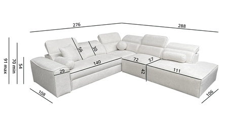 Ecksofa mit Schlaffunktion Viano IX grün rechtsseitig stilvolles Ecksofa mit Bettzeugcontainer ideales Möbelstück für ein großes Wohnzimmer