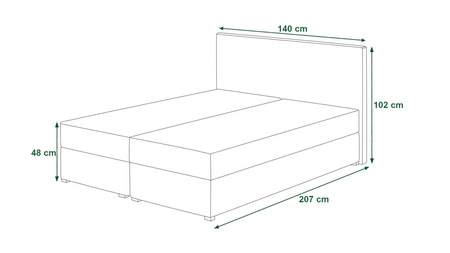 Boxspringbett Casey 140x200 dunkelrot Bett im modernen skandinavischen Stil mit markantem Kopfteil