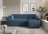 Ecksofa mit Schlaffunktion Brandon Bis blau rechte Ecke dreidimensionaler Stoff mit ausdrucksstarken Streifen Bettzeug Container
