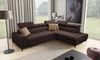 Ecksofa mit Schlaffunktion Bolmso VII braun rechte Ecke äußerst elegantes Ecksofa für Wohnzimmer mit Schublade und Bettzeugcontainer